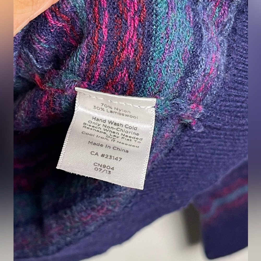 Talbots Lambswool Multicolored Button Up Long Sle… - image 8